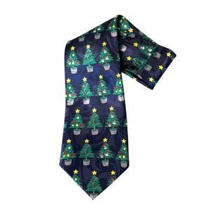 Steven Harris Hand Made Polyester Holiday Christmas Tree Novelty Tie